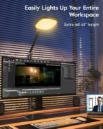 Video Conference Lighting, Edge-Lit Eye-Care Desk Lamps, 50 Modes | Soft, Dimmable & Flexible, CRI>97.8, 40" Tall, Memory and Timer Func, Stable Mental Base for Home Office, Video Calls, Webcam - Image 7