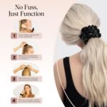 Kitsch Satin Scrunchies for Women | For All Hair Types - Black, 5pcs | Wake Up Frizz-Free, No Crease Hair Ties, Softer Than Silk Scrunchies, Stylish Hair Accessories For All Hair Types - Image 7