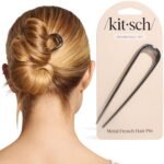Kitsch French Hair Pins for Women | Secure Hold All Day - Hematite, 1pc | Elegant & Durable Metal French Pin for Updos, Chignon, Buns & Twist Hairstyles | Comfortable Fit Hair Accessories For Women - Image 2