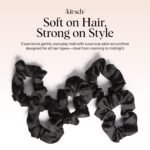 Kitsch Satin Scrunchies for Women | For All Hair Types - Black, 5pcs | Wake Up Frizz-Free, No Crease Hair Ties, Softer Than Silk Scrunchies, Stylish Hair Accessories For All Hair Types - Image 9