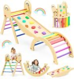 Pikler Triangle Set, 9-in-1 Montessori Climbing Toy for Toddlers, Foldable Wooden Indoor Jungle Gym & Playground Climber for Learning and Motor Skills (18 Months–7 Years) - Image 2