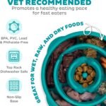 Outward Hound Fun Feeder Slo Bowl – Medium 2‑Cup Capacity, Slow Feeding, Small to Medium Dogs & Cats, Non-Slip, Turquoise, Drop Pattern | Slows Fast Eaters, Can Aid Digestion, Holds 2 Cups Dry or Wet Food, Non-Slip, Easy Clean, No BPA, Small to Medium Dogs & Cats - Image 4