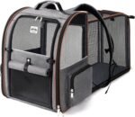 Cat Carrier Backpack, Expandable Pet Carrier with Sun Shade & Full Front Opening, Breathable Mesh Backpack for Small Dogs & Medium Cats Up to 18 Lbs, Foldable for Hiking, Camping (Grey) - Image 2