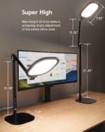 Video Conference Lighting, Edge-Lit Eye-Care Desk Lamps, 50 Modes | Soft, Dimmable & Flexible, CRI>97.8, 40" Tall, Memory and Timer Func, Stable Mental Base for Home Office, Video Calls, Webcam - Image 10