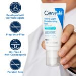 CeraVe Ultra-Light Moisturizing Gel, Niacinamide Face Moisturizer, 1.75oz | Oil-Free Hyaluronic Acid & Ceramide Gel Skin Care Formula Hydrates To Act As A Lightweight Moisturizer For Oily Skin - Image 5