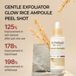 Dr.Melaxin Peel Shot Glow White Rice Peeling Ampoule with Rice Extract & AHA BHA, Brightening & Gentle Exfoliating Serum for Sebum Control, Niacinamide & Hyaluronic Acid, Korean Skincare, 2.71 fl.oz - Image 3