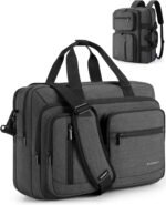 BAGSMART 3 In 1 Laptop Bag for Men, Computer Briefcase 17.3 Inch Laptop Water-Repellent Shoulder Bag, Computer Bag Business Travel Office, Black - Image 2