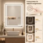 Antok 24x36 LED Bathroom Mirror with Lights, Backlit + Front Lit Vanity Mirror with CRI>90, Dimmable Anti-Fog Smart Mirror with Memory Function, 3 Color Temperatures, Shatterproof Tempered Glass, ETL - Image 6