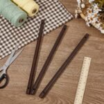 BENECREAT 6PCS Wooden Dowels with Two Holes, 11.8inch Black Round Wooden Rod Sticks for Quilt Wall Hanging, Tapestry, Weaving, DIY Hardwood Craft, Hole: 5.5mm - Image 6