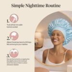 Kitsch XL Satin Bonnet for Sleeping - Haze Blue | Softer Than Silk Bonnet For Sleeping Women - Secure Fit, Adjustable & Prevents Breakage Hair Bonnet For Sleeping - Image 8