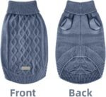 Small Dog Sweaters, Soft Knit Cold Weather Turtleneck Dog Clothes, Lightweight Warm Puppy Sweater for Chihuahua, Dachshund, Shih Tzu, Yorkie (Dark Blue, M) - Image 9