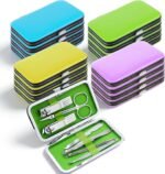 16-Piece Manicure Set Bulk, Stainless Steel Nail Clipper Set with Ergonomic Handles, Complete Pedicure Care Kit for Home Salon Travel, 4 Color Options (4 Each), 8 Essential Grooming Tools - Image 2