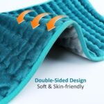 Heating pad for Back/Shoulder/Neck/Abdomen, Heating Pads with 6 Fast Heating Settings, Auto-Off, Machine Wash, Birthday Gifts for Women Mom Men Dad, Extra Large 12"x24", Blue - Image 3