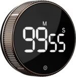 BlueSnail Kitchen Timer with LED Digital Display Smart Efficana for Home Classroom Gym Office, Volume and Brightness Adjustable Productivity Timer (Guncolor) - Image 2