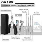Toenail Clippers for Seniors Thick Toenails, Aucurwen Heavy Duty Toe Nail Clippers Adult Thick Nails Long Handle, Large Toenail Clippers for Thick Nails 7Pcs - Image 3