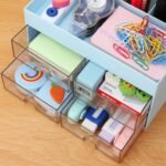 LETURE Office Desktop Organizer with Drawer, Stationary Organizer Desk Caddy, Pen/Pencil/Business Card/Sticky Note Tray/Paperclip Holder Storage Box (Blue) - Image 8
