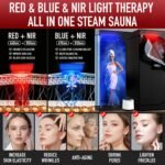 Infrared Steam Sauna with 660nm 470nm 850nm Red & Blue Light Therapy | 3L 1300W Steamer, 9 Heat Levels, 2 Light Therapy Modes, XXL Folding Chair, Portable Sauna Tent Personal Indoor Sauna for Home - Image 3
