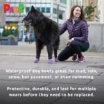 PawZ Rubber Dog Boots for Large Paws - All-Weather Waterproof Dog Shoes, Anti-Slip Traction for Rain, Snow, Mud & Hot Pavement - Pull-On Dog Booties, Black - Large (3"- 4") - Pack of 12 - Image 8