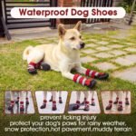 PAWsay Dog Hiking Boots with High Top Non Slip Dog Shoes for Slippery Land | Water-resistant Paw Protectors for Outdoor Walking Running Adjustable Dog Shoes for Medium Large Dogs to Prevent Scratching - Image 5