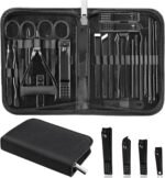 MINKINH Manicure Set Professional Nail Clipper Kit-26 Pieces for Men, Black | Stainless Steel Manicure Kit, Nail Care Tools with Luxurious Travel Case Nail Grooming Kit Gift for Husband Boyfriend Parent - Image 2