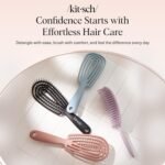 Kitsch Flexi Flow Detangler Brush, Hair Brushes For Women - Soft Violet | Brush Detangler for Women, Men & Kids, Curly Hair Brush w/ Bendable Frame, Bounce Curl Defining Brush for Wet or Dry Strands - Image 9