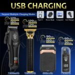 Hair Clippers for Men with LED Display, 4-Piece Cordless Grooming Kit with Hair Clipper, Beard Trimmer, Foil Shaver & Nose Trimmer, Complete Set for Home Barber - Image 3