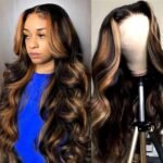 QZOQZO 28 Inch Highlight Ombre 13x6 HD Lace Front Wig Human Hair Body Wave | 180% Density,HD Transparent Lace,Pre Plucked Natural Hairline,Balayage Colored Glueless Wigs for Women - Image 2