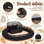 Lewtemi Guinea Pig Playpen with Tunnel 27.5x27.5x16.5 Inch, Breathable Mesh Rabbit Playpen for Bunny Hamster Ferret Chinchilla, Foldable Small Animal Enclosure Indoor Outdoor with Carry Bag, Black - Image 5