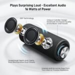 MIATONE Boombox Outdoor Portable Bluetooth Speaker Waterproof Wireless Speakers - Black - Image 3