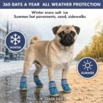 Spark Paws 365 Dog Shoes - All-Season Boots for Winter Snow & Hot Pavement | Water-resistant, anti-slip, stay-on straps - rain, ice & summer booties in one. Reflective; small, medium & large dogs - Image 3