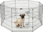 Dog Playpen - Foldable Metal Exercise Puppy Play Pen with 8 24x30in Panels - Indoor/Outdoor Pen with Door for Dogs, Cats or Small Animals by PETMAKER | Indoor/Outdoor Portable Pet Play Fence with 8 Durable Panels and Secure Door for Dogs, Puppies, Cats, and Small Animals - Image 2