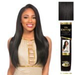 Sensationnel Empire Yaki Human Hair,1 Pack 16 inch, 1B OFFBLACK | Tangle-Free, Quick Weave & Sew-In Styles, Faux Highlights, Faux Middle Part Leave Out - Image 2