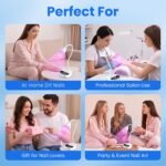 Makartt Flash Cure UV LED Nail Lamp for Gel-X Tips, Adjustable Gooseneck | 50 mW/cm² Cordless Rechargeable UV Light with Auto Sensor & 4 Timers & 10 Beads for Fast Gel Curing Home DIY Salon Use, White - Image 3