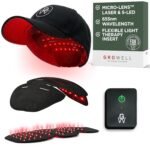 GroWell Red Light Therapy Hair Growth Cap – FDA Cleared Laser Treatment for Hair Regrowth and Reduced Shedding – LED & Laser Red Light Therapy Clinically Proven in Double-Blind Studies -Black - Image 2