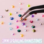 Bedazzling Kit 54000PCS Rhinestones & 12 Colors Half Pearls, 48 Colors 3mm Flatback Gems Set with Tweezers & Tools for Nail Art, Crafts & DIY Decoration - Image 7