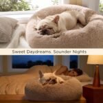 Bedsure Calming Dog Bed Medium Size Dog Donut Washable Pet Bed,30ins Camel | Oprah Daily Sleep Award,Fluffy Faux Fur Round Cuddler,Anti-Slip Bottom,Anti-Anxiety,Deep Sleep for Pets Up to 45 Lbs - Image 5