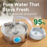 Cat Water Fountain Stainless Steel: 108oz/3.2L Cat Fountain for Drinking | Pet Water Fountain Inside - Automatic Dog Watering Dispenser Bowl - Pet Feeding & Watering Supplies - Water Level Window - Image 9