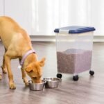 IRIS USA Dog Food Storage Container, Up to 30 lbs, Navy, Made in USA | Wheels for Mobility, Airtight Seal, BPA-Free, Best for Bird Seed, Cat food, Cat Litter, Chicken Feed, Pellets - Image 3