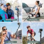 SENSYNE 72" Phone Tripod, Extendable Cell Phone Tripod Stand, Selfie Stick with Wireless Remote and Phone Holder, Compatible with iPhone Android Phone, Camera - Image 3