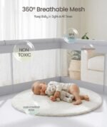 Fodoss Baby Playpen, 47×47in Playpen for Babies and Toddlers with Door | Baby Play Yard for Indoor & Outdoor, Soft Breathable Mesh, BPA-Free Oxford Fabric, Anti-Slip Suction Cups, Pull Rings - Image 5