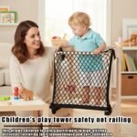 Toddler Tower Safety Net Toddler Safety Net for Enhanced Safety and Convenience,Double-Layer Design with Storage Enhanced Safety for Kids Kitchen Play & Activities - Image 7