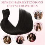 GOO GOO Sew In Hair Extensions Real Human Hair Thick, Add Volume 20In 100g | Double Weft Hair Extensions, 2 Dark Brown, Remy Hair Durable Wedding Party Daily Wear - Image 10