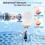 Blackhead Remover 3+1 Suction Modes Facial Pore Vacuum Cleaner (White) | USB Rechargeable Black Head Remover for Face Portable Blackhead Extractor with 5 Suction Heads for Women & Men - Image 3