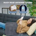 FluffyWarmth Electric Heating Pad for Back, Extra Large 17"x33", Ultra Soft | XXXL for Full Body, Period Cramps, Neck Shoulder Back Pain Relief, 6 Heat Settings 4 Timers Heating Pad, Gifts for Women Men - Image 7