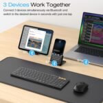 OMOTON Foldable Keyboard for Travel, Full Size with Number Pad, Black | Bluetooth 3-device Switching for iPad/iPhone/Tablet/Laptop/Mac, USB-C Rechargeable, Folding Portable for Travel & Remote Work - Image 3