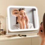FENNIO Vanity Mirror with Lights 17''x13'' Makeup Mirror with Lights,Vanity Mirror Touch Screen with 3-Color Lighting,Dimmable,for Vanity Desk Tabletop White - Image 6