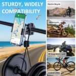 Bike Phone Mount Holder, Motorcycle Phone Mount for Scooter, Mountain, Dirt Bike, Stroller and Motorcycle, 360°Rotate Handlebar Phone Holder Compatible with iPhone & Android Smartphones from 4.7-7.2'' - Image 8