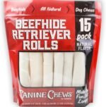 Canine Chews 8-9" Retriever Rolls for Large Dogs - Pack of 15 All-Natural Beef Hide Dog Chews for Aggressive Chewers - 3.7 lb. - Image 2