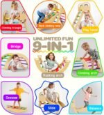 Pikler Triangle Set, 9-in-1 Montessori Climbing Toy for Toddlers, Foldable Wooden Indoor Jungle Gym & Playground Climber for Learning and Motor Skills (18 Months–7 Years) - Image 5