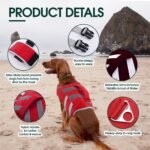 Kuoser Reflective Dog Life Jacket, Dog Life Vest for Swimming Boating | Adjustable Pet Lifejackets, High Flotation Doggie Swimsuit with Rescue Handle for Small Medium Large Dogs - Image 5
